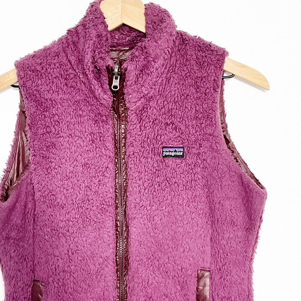 Patagonia Women Retro Classic Nubby Fleece Magenta Reversible Vest - Picture 5 of 5